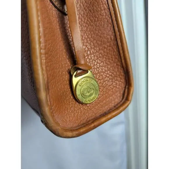 Vintage Dooney & Bourke Pebble British Tan Vachetta Leather Satchel Bag USA - Picture 8 of 16